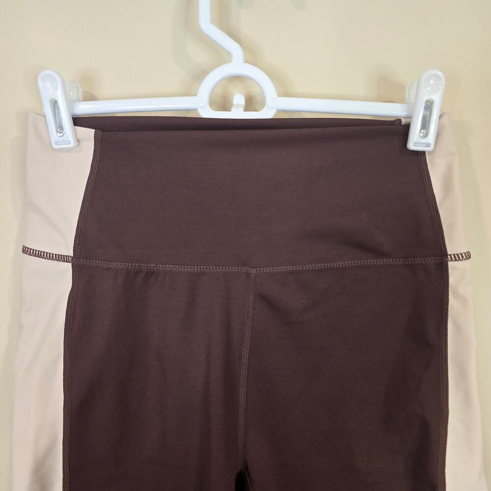 Women's Wilo The Label Brown & Tan Athletic Biker Shorts | Size Large - Picture 3 of 8